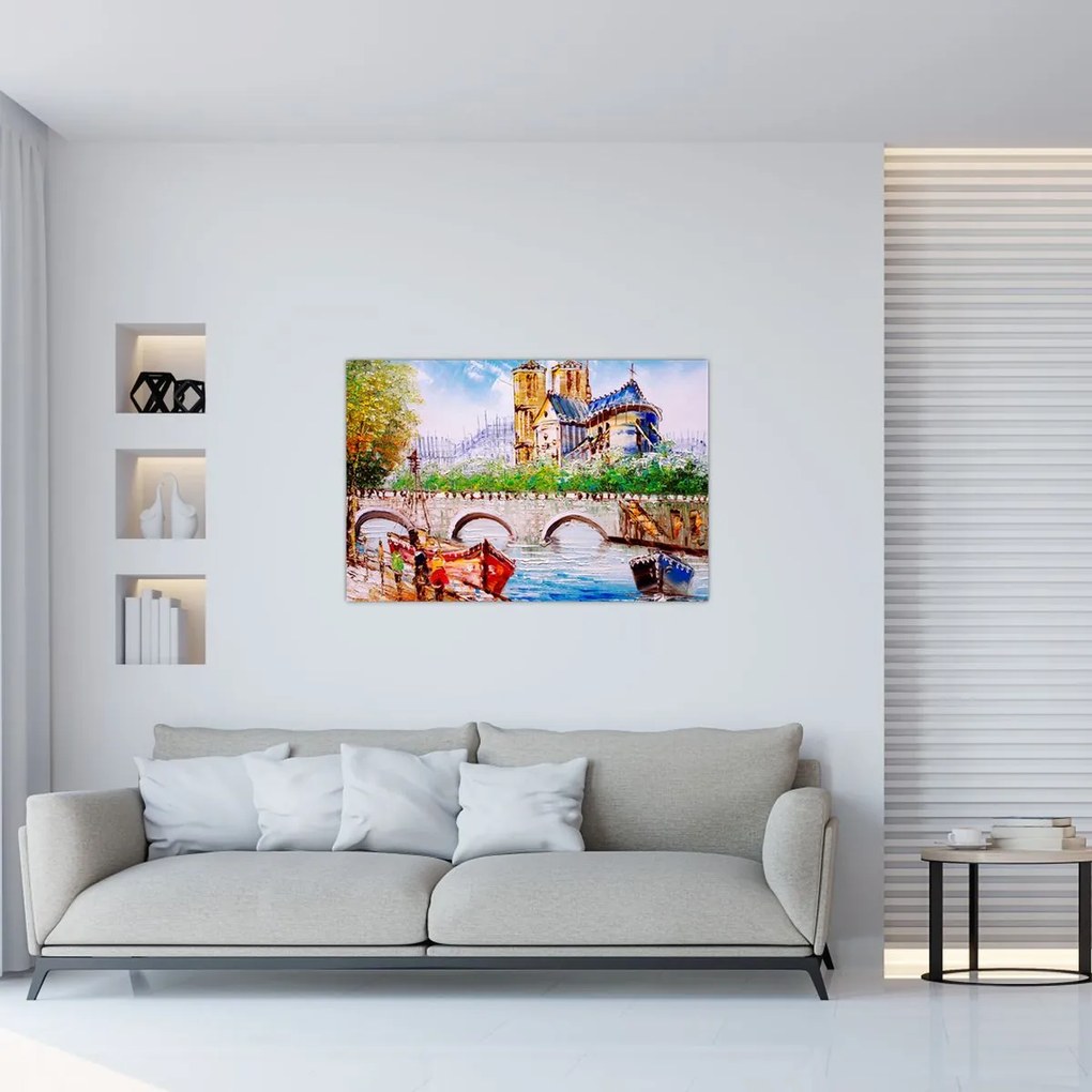 Tablou - Pictură în ulei a orașului (90x60 cm)