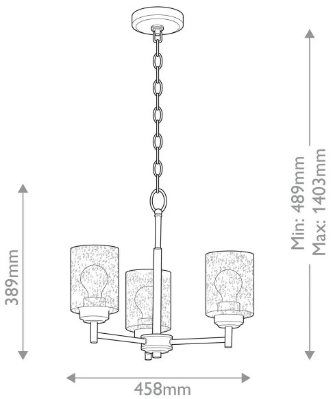 Lustră pe lanț Kichler KL-WINSLOW3-NBR WINSLOW 3xE27/60W/230V alamă