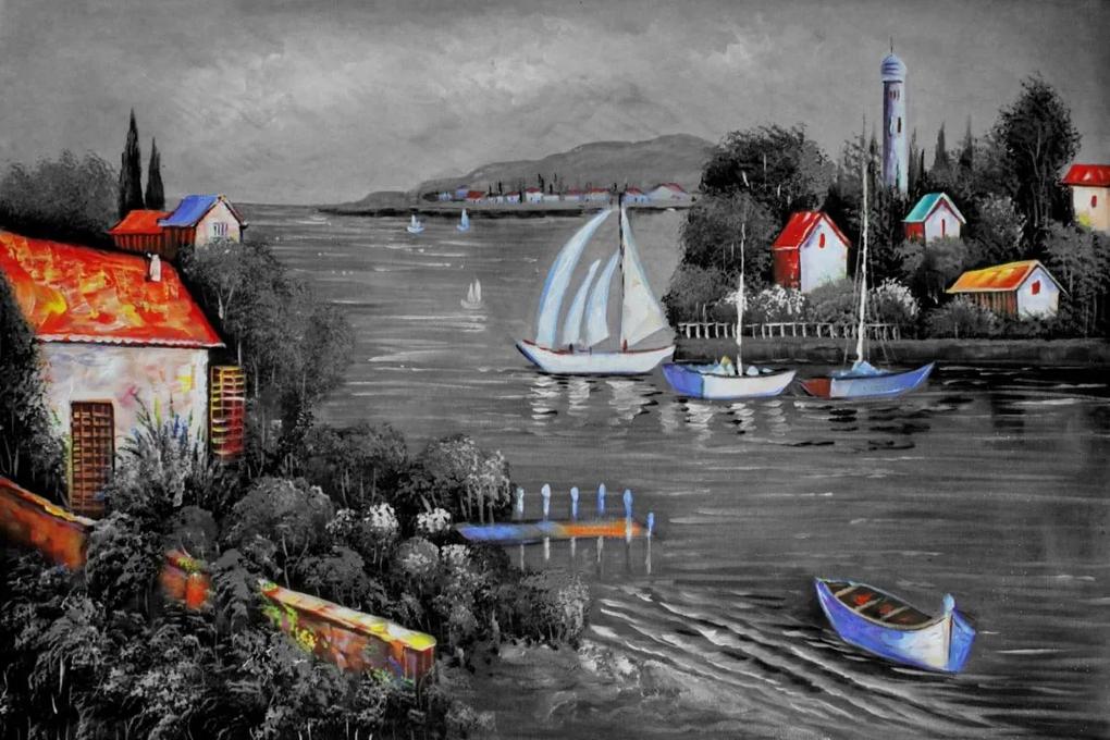 Tapet Premium Canvas - Pictura barci pe lac