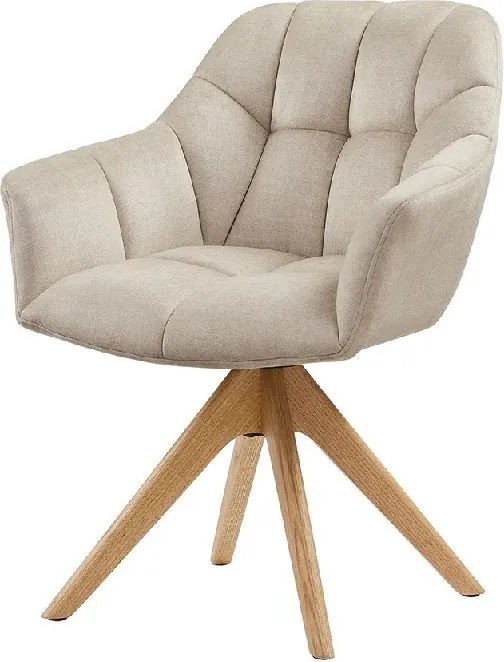 Scaun pivotant PAPILLON catifea bej/ stejar