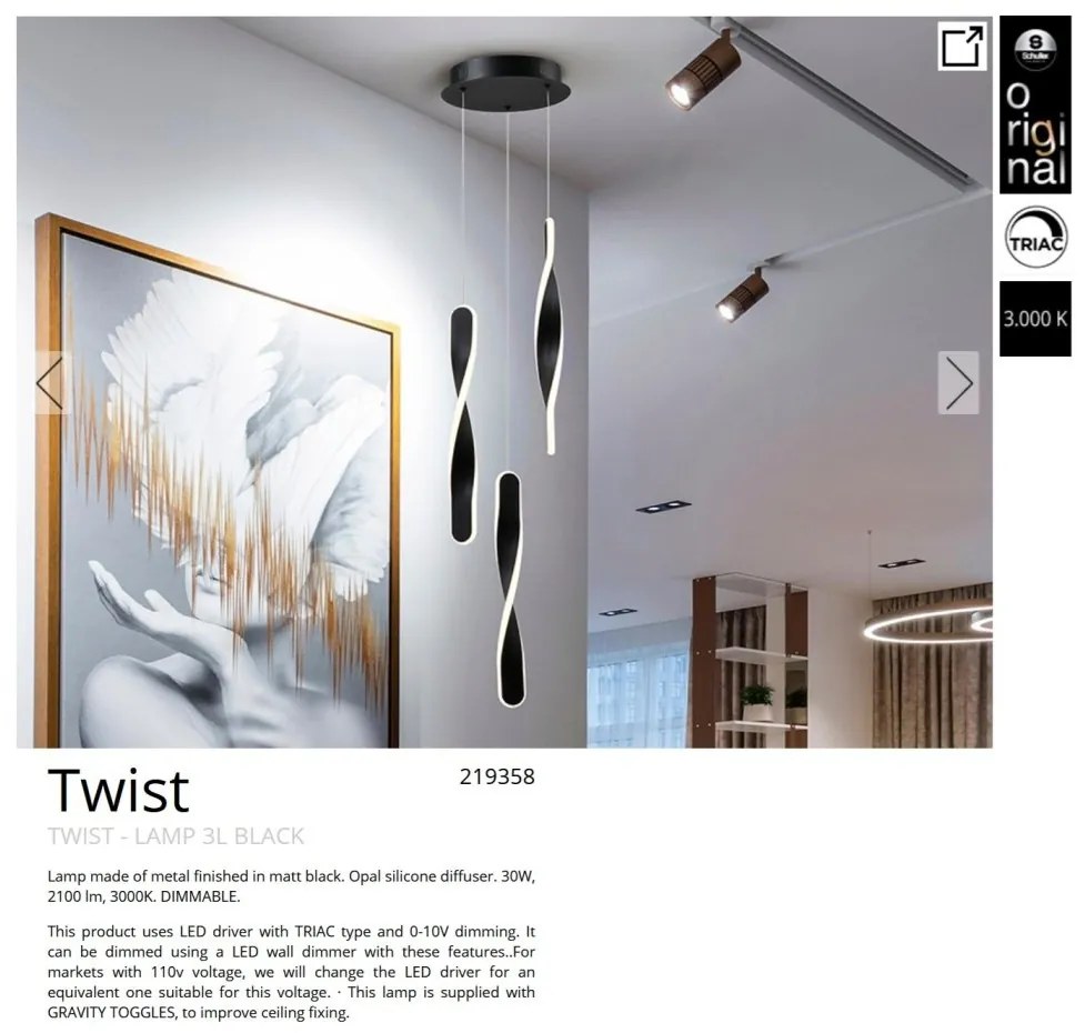 Lustra LED suspendata design modern Twist