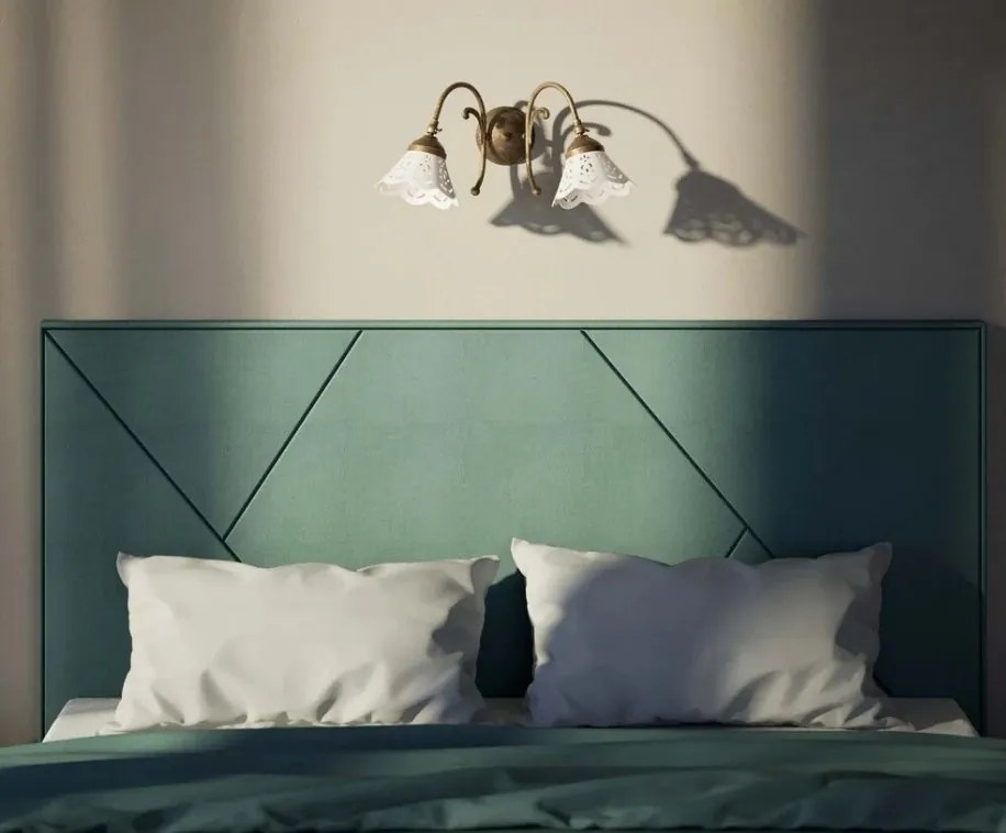 Aplica de perete din alama si abajur ceramic Zefira