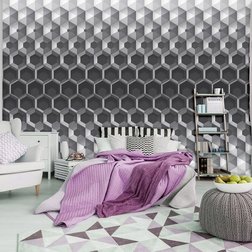 Fototapet - 3D hexagon (152,5x104 cm)