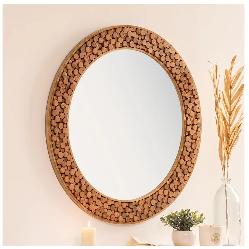 Oglindă de perete Atmosphera ANOKI d. 99 cm eucalipt