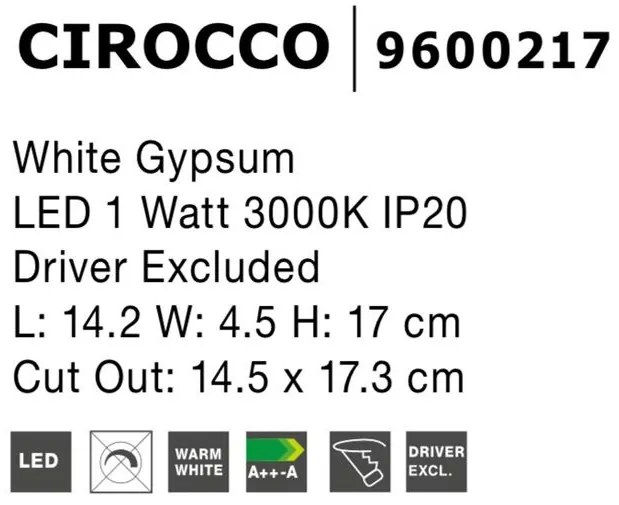 Spot LED incastrabil ideal pentru iluminat scara sau hol CIROCCO, 14,2x17cm NVL-9600217