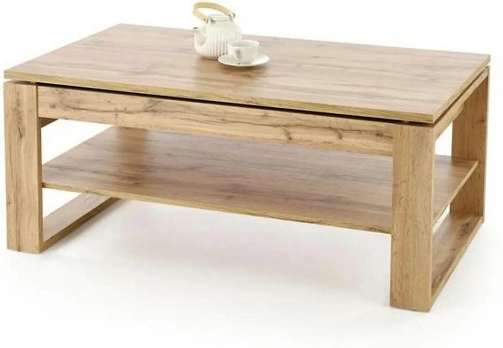 Masuta cafea BETTY, stejar artisan, PAL laminat, 120x65/92x50/72 cm