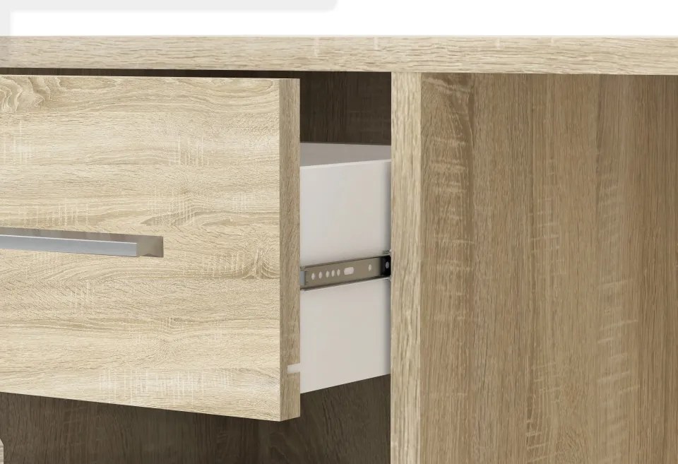 Birou de colț ELISEO – 121.4x120x75.3 cm – Sonoma