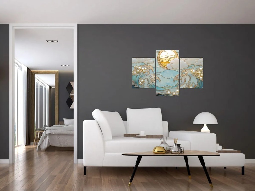 Tablou - Perle 3D în Ocean (90x60 cm)