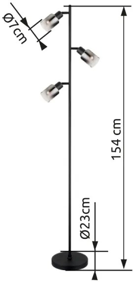 Lampadar Globo 54308S HUBERTUS 3xE14/40W/230V
