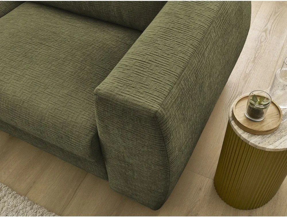 Canapea verde pentru dormitul zilnic/extensibilă cu tapițerie din chenille 220 cm Hugo – Bobochic Paris