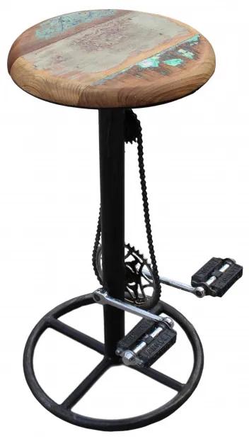 Scaun de bar rotativ în stil bicicletă din lemn This &amp; That multicolor