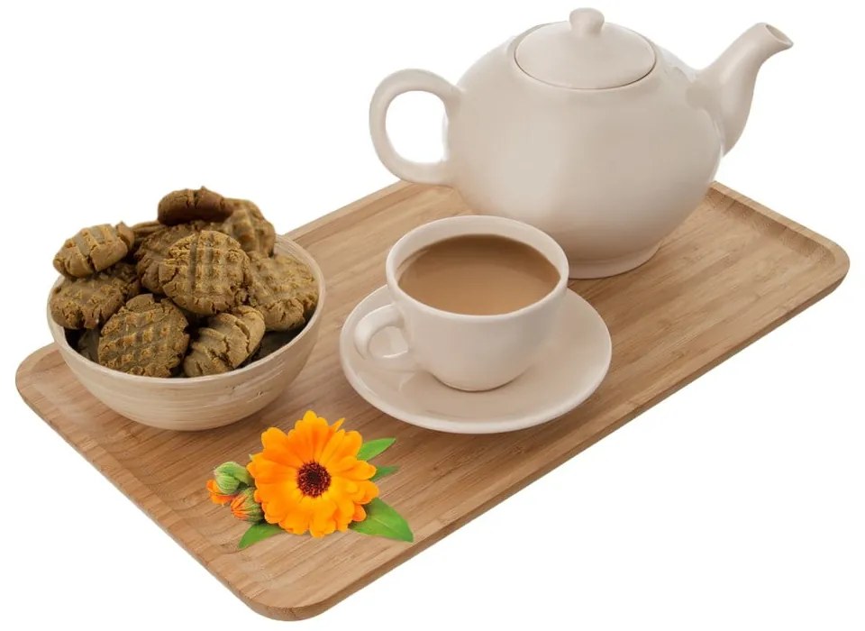 Tavă de servire maro din bambus Orion, 25 x 44 cm