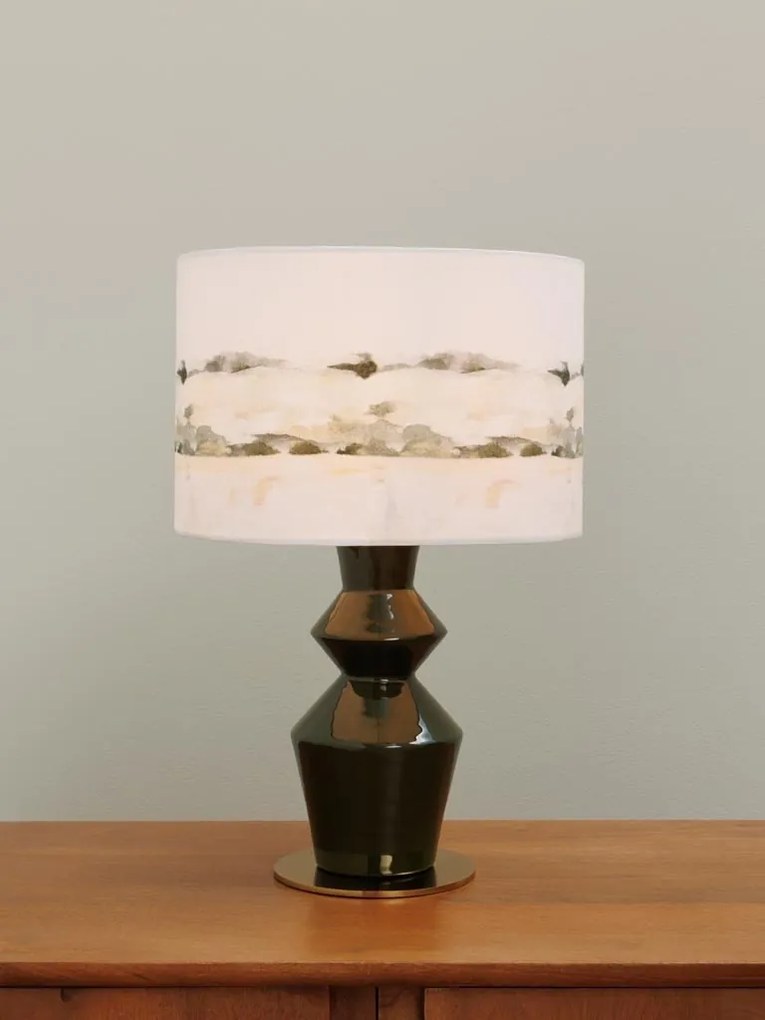 Lampa de masa, din metal lacuit, cu abajur din bumbac, Rivage