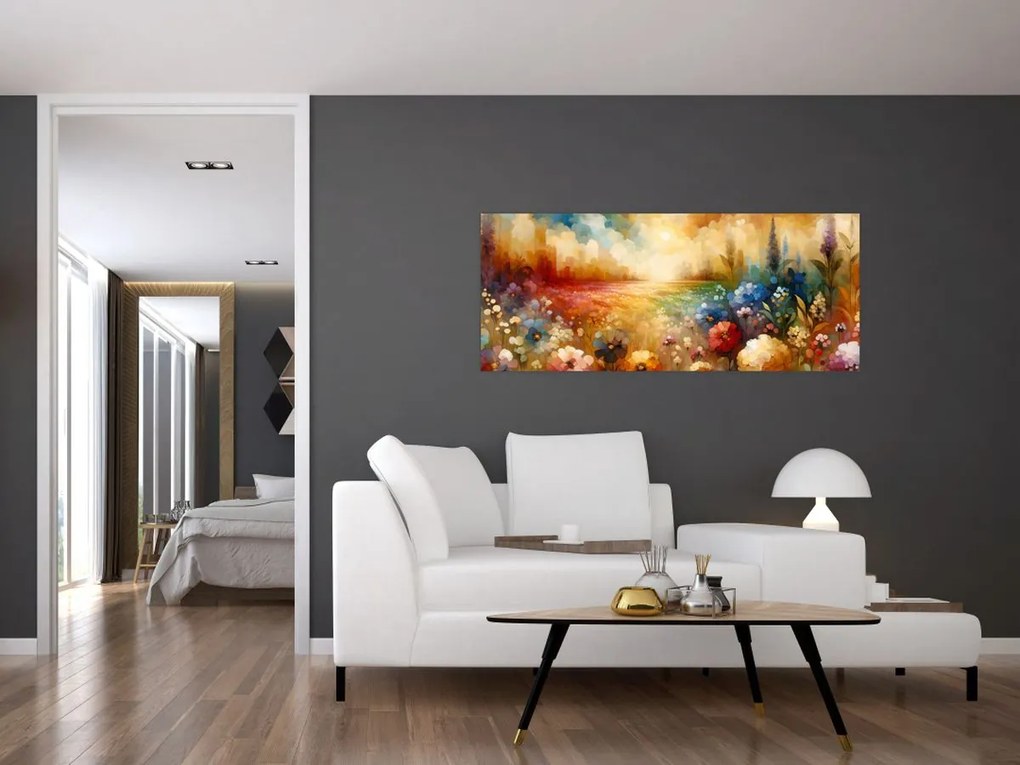 Tablou - Pajiște colorată (120x50 cm)