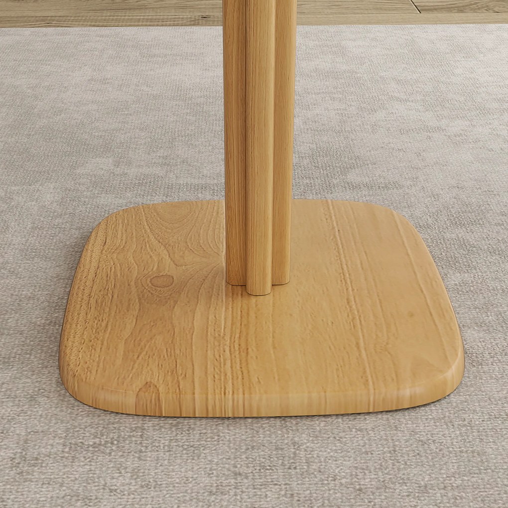 HOMCOM Masă de dining pentru 4 persoane masă de bucătărie stil modern cu blat aspect lemn, 70 x 70 cm, lemn natural | Aosom Romania