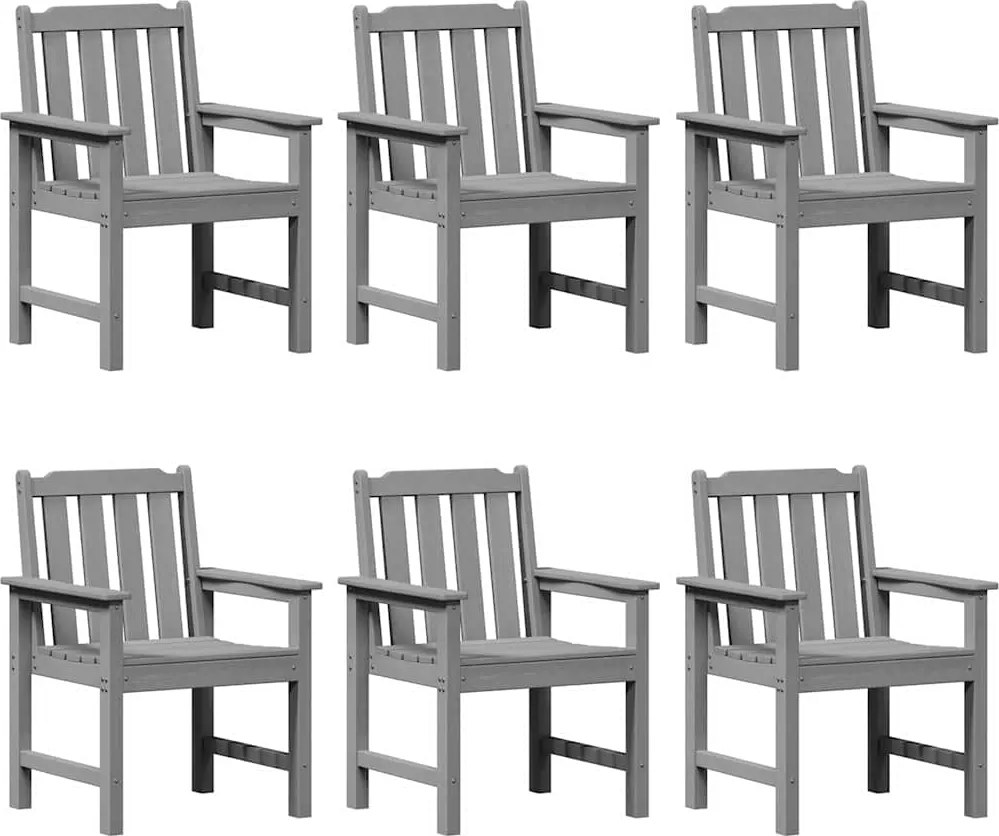 vidaXL Scaun pentru Grădină 6 pcs Gri deschis 65.5 x 59 x 88 cm