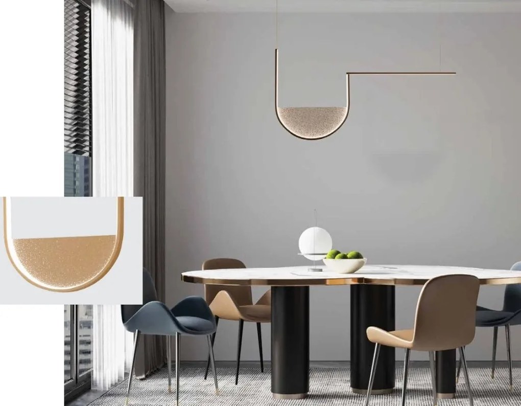 Lustra design modern LED DECO auriu/ sampanie