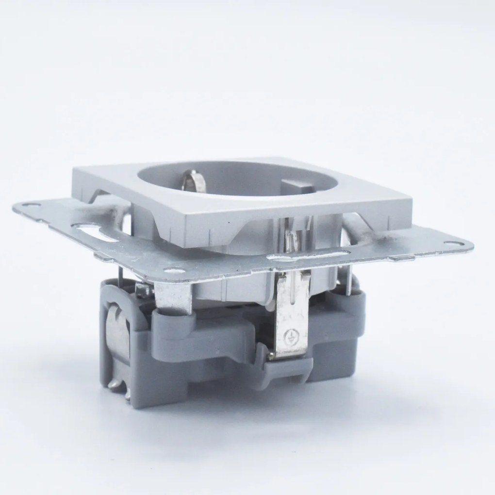 Priza simpla cu impamantare, 16A, IP20, Argintiu, Panasonic Arkedia Slim \ Karre Plus