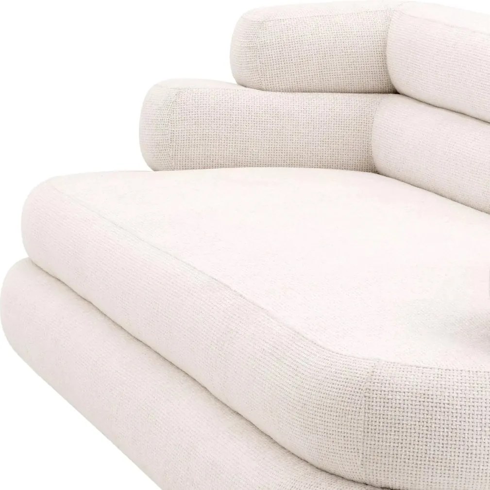 Canapea design LUX cu spatar rotunjit Malaga S, Lyssa off-white