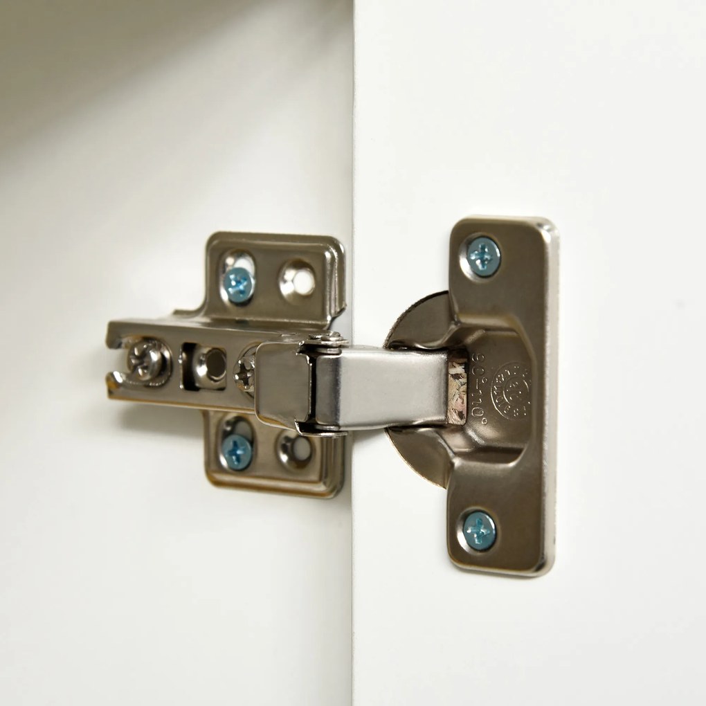 HOMCOM Bufet de depozitare 2 sertare glisante 3 uși poliță reglabilă panouri aglomerate 117 x 36 x 74 cm alb | Aosom Romania