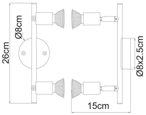 Globo 57381-2L - Spot LED OLANA 2xGU10/3W/230V