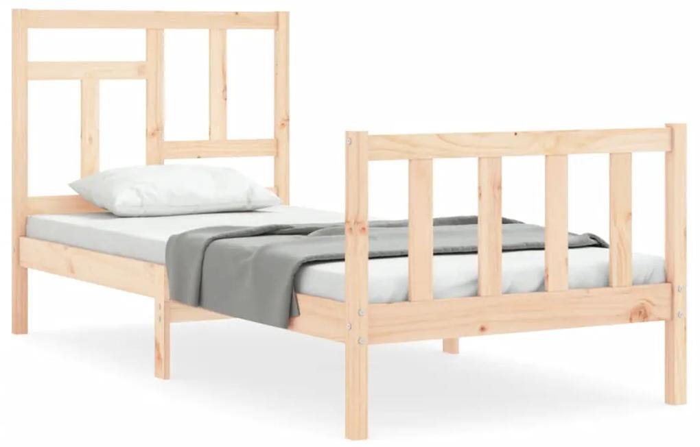 3193126 vidaXL Cadru de pat cu tăblie, 90x200 cm, lemn masiv