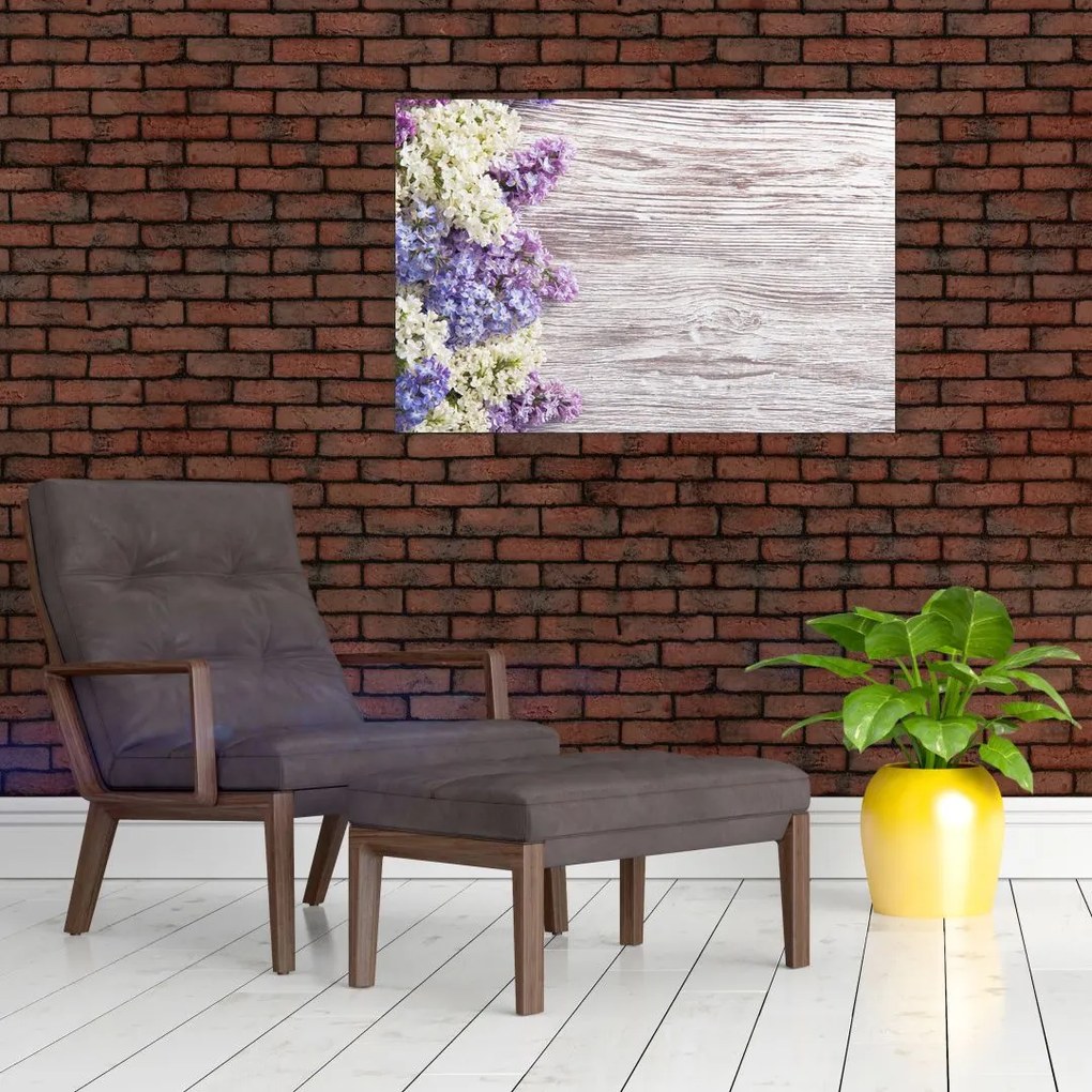 Tablou - Liliac pe lemn (90x60 cm)