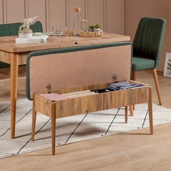 Bancă matlasată VINA 85x110 cm verde/pin atlantic