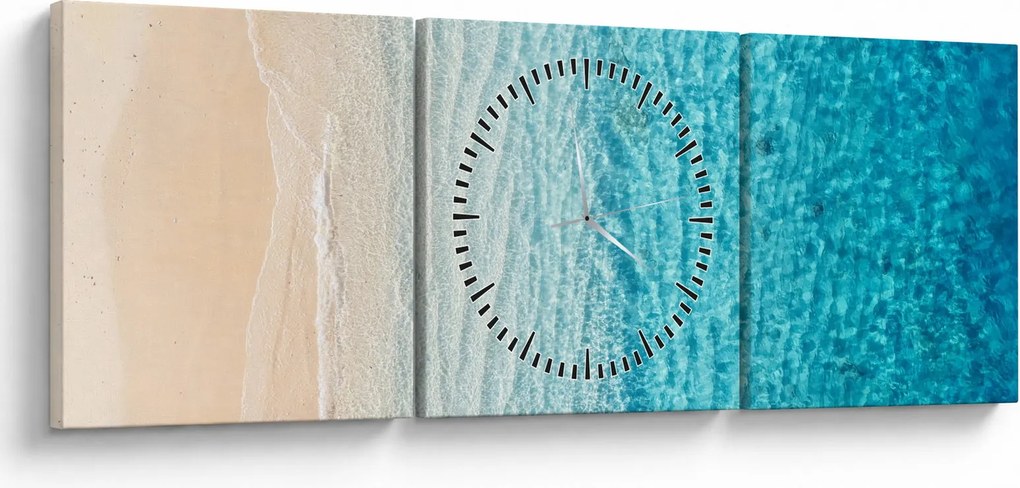 Tablou - Plajă (cu ceas) (90x30 cm)