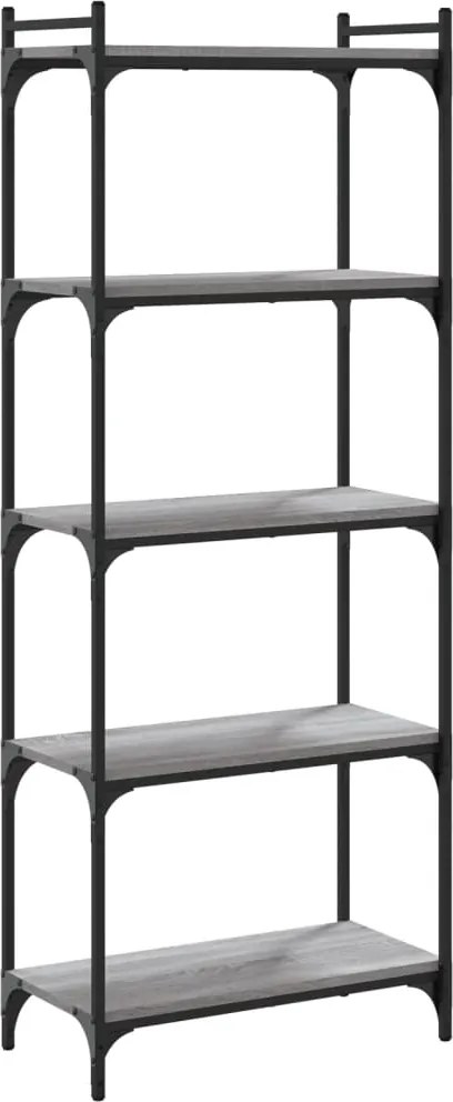 vidaXL Bibliotecă cu 5 niveluri gri sonoma 60x30x154 cm lemn prelucrat