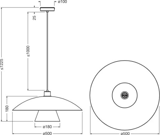 Osram - Pendul cu cablu DECOR FLYING MUSHROOM, 1xE27/25W/230V, Ø 50 cm, albastru