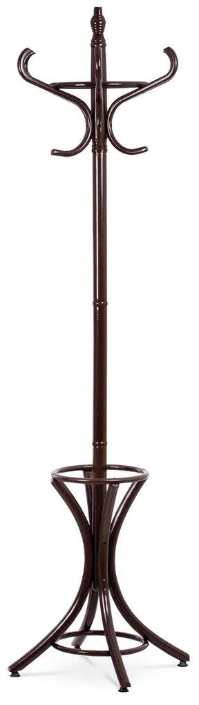 Cuier cu picior, din lemn, maro închis, 52 x 186 cm