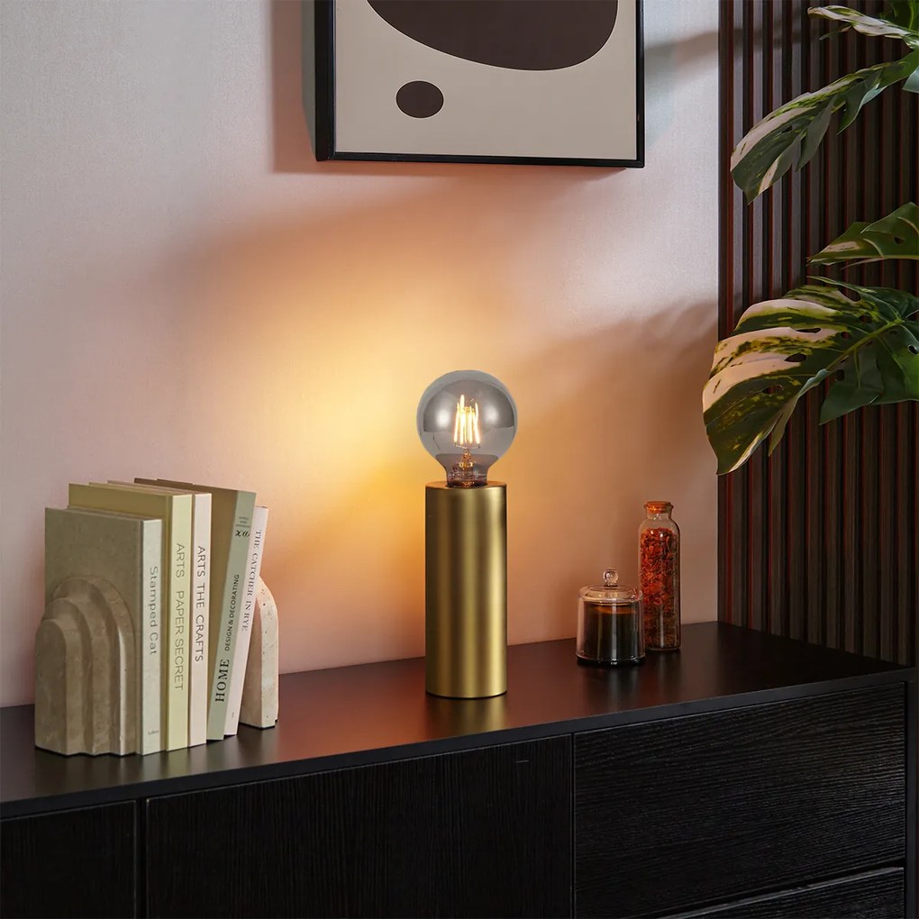 Lampă de masă modernă alamă 24cm - Cylinder