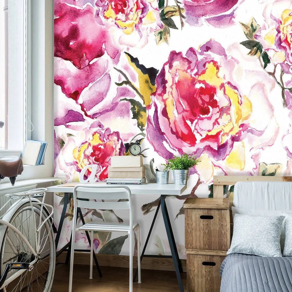 Fototapet - Aquarelă - floare (152,5x104 cm)