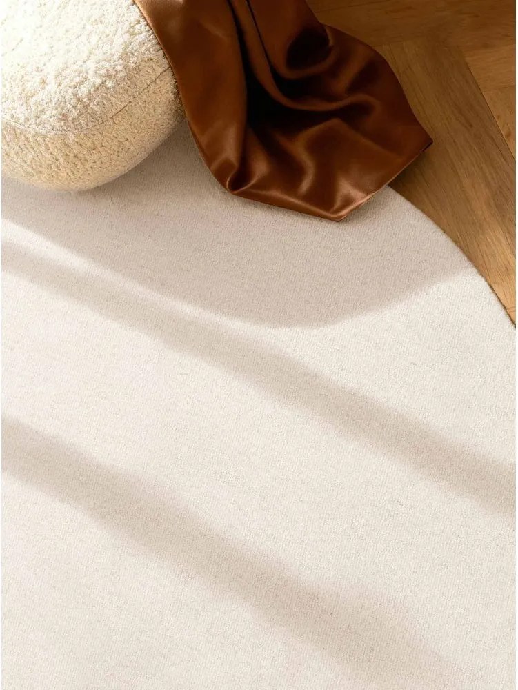 Covor crem țesut manual rotund din lână ø 200 cm Puristic Knots – Elle Decoration