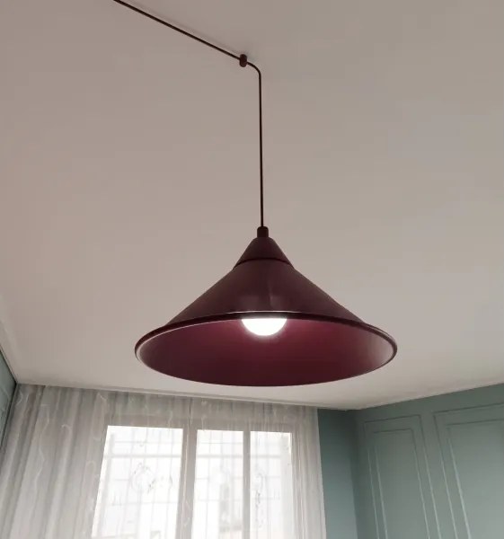 Lustră pe cablu ABRAMO 2xE27/15W/230V roșie