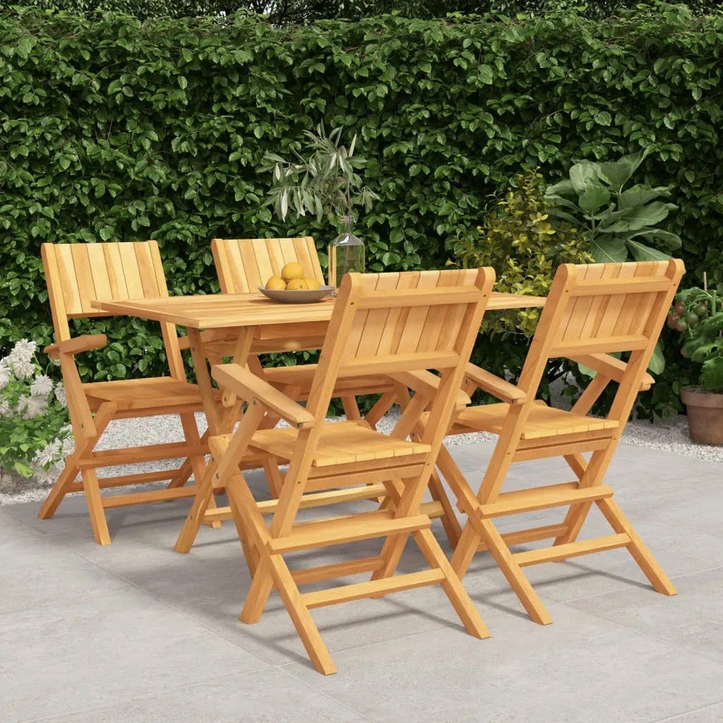 3155009 vidaXL Set masă pentru grădină, lemn masiv de tec, 5 piese