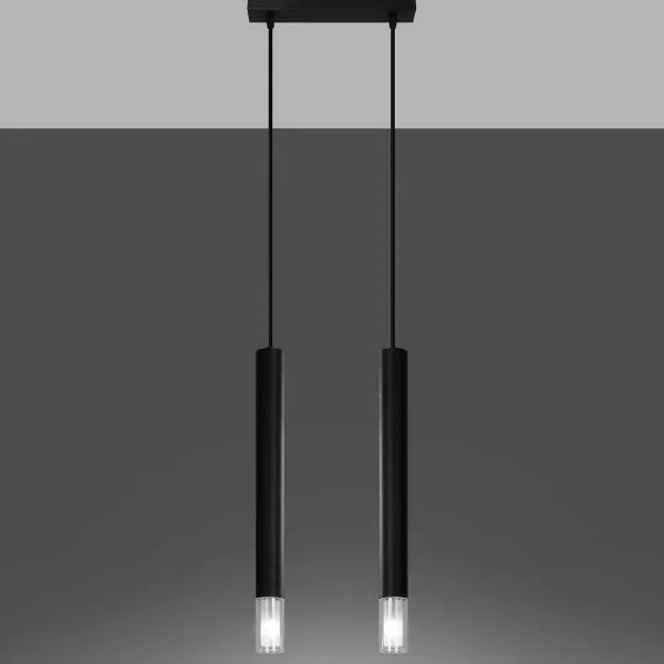 Lustră pe cablu VIZIER 2xG9/40W/230V neagră Sollux SL.0961