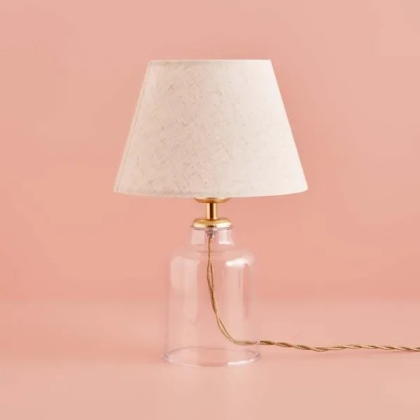 Lampă de masă AYD 1xE27/40W/230V crem/transparentă