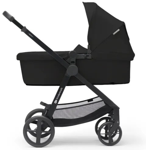 Cărucior de copii combinat 3 în 1 KINDERKRAFT NEWLY Classic black + scaun auto MINK PRO