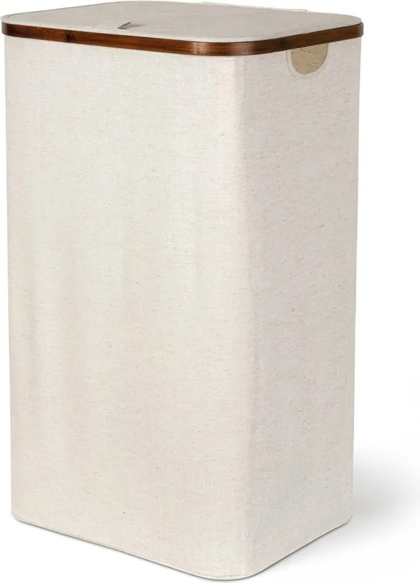 Coș de rufe crem din material textil Bamboo/Linen – Bigso