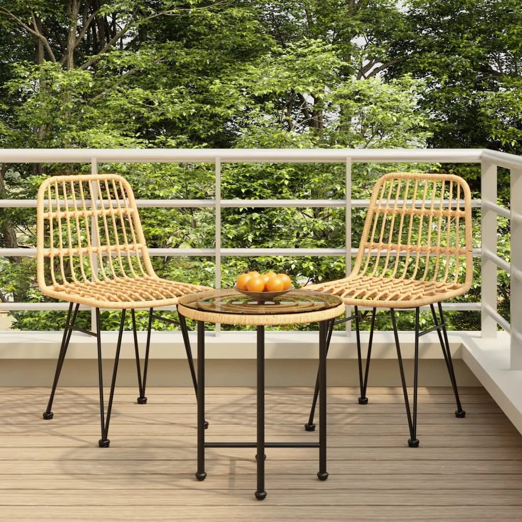 3157831 vidaXL Set mobilier de grădină, 3 piese, poliratan