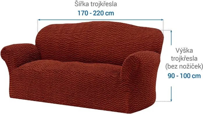 Gaico Huse bielastice CRISTINA cupru fotoliu triplu (l. 170 - 220 cm)