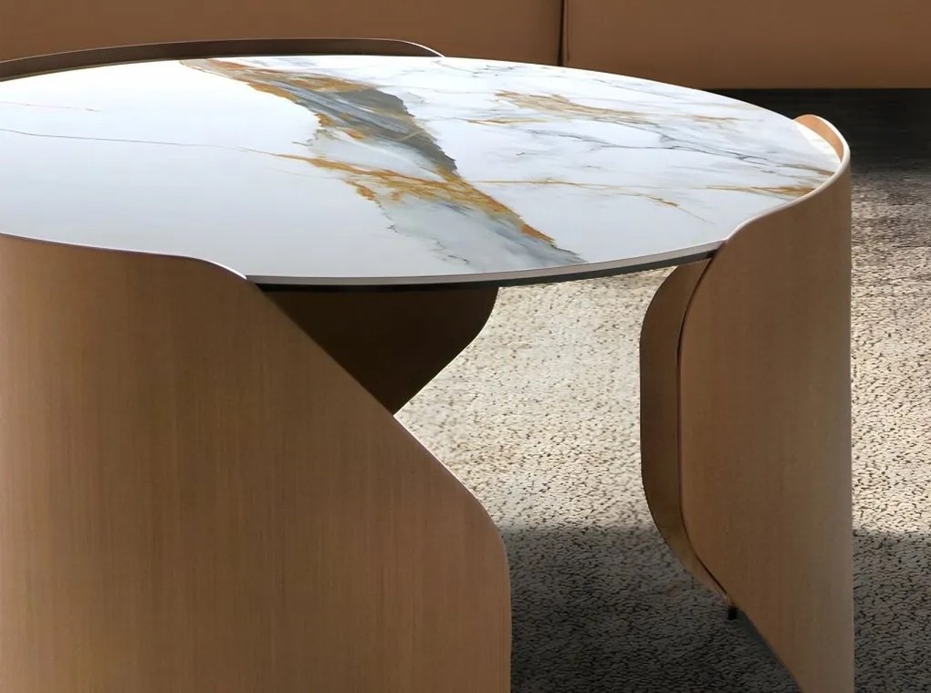 Masuta de cafea design LUX Porcelain Marble 80cm