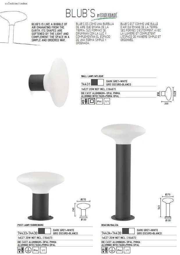 Stalp exterior 74433+glob 74430 Blub-s