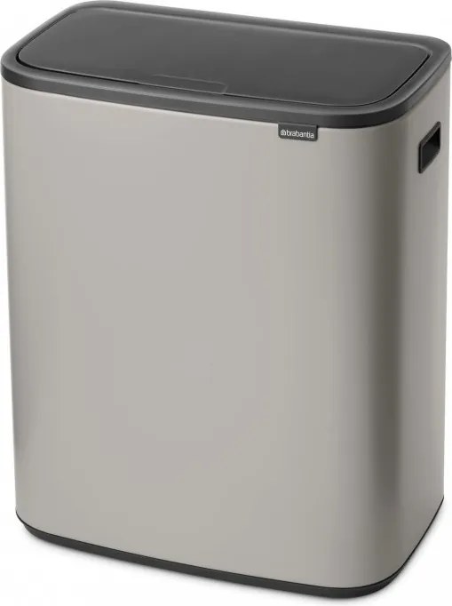 Cos de gunoi Brabantia Bo Touch 1010456, 2x30 l, Deschidere lina si silentioasa, Gri
