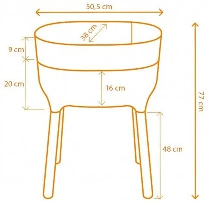 Recipient înalt de cultivare Plastia Urbalive, crem