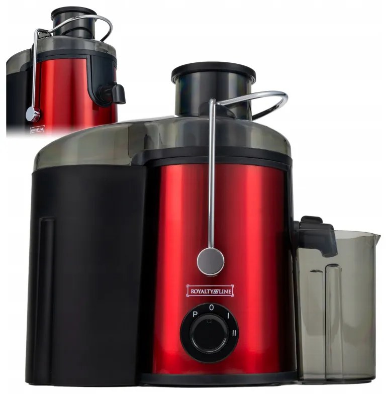 Resigilat: Storcator de fructe si legume  Royalty Line PJ-19001, 700 W, 2 viteze, 450 ml, Anti-picurare, Rosu