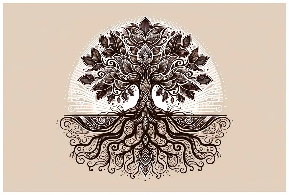 Tablou arborele vieții elegant cu rădăcini