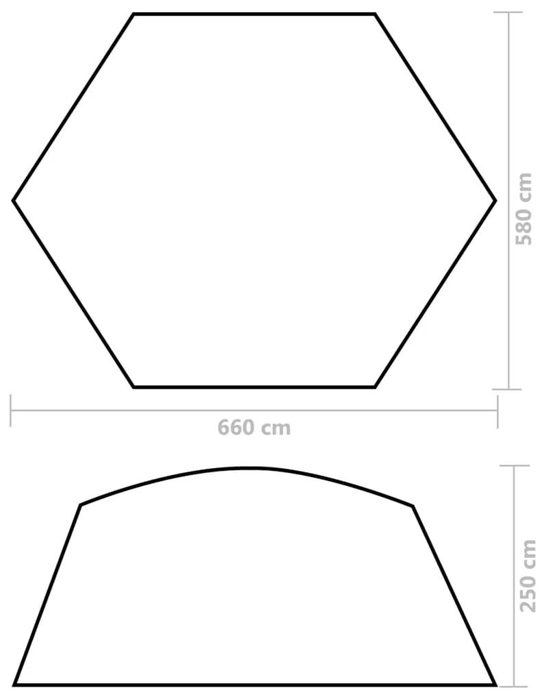Cort de piscina, galben, 660x580x250 cm, material textil 1, Galben, 660 x 580 x 250 cm
